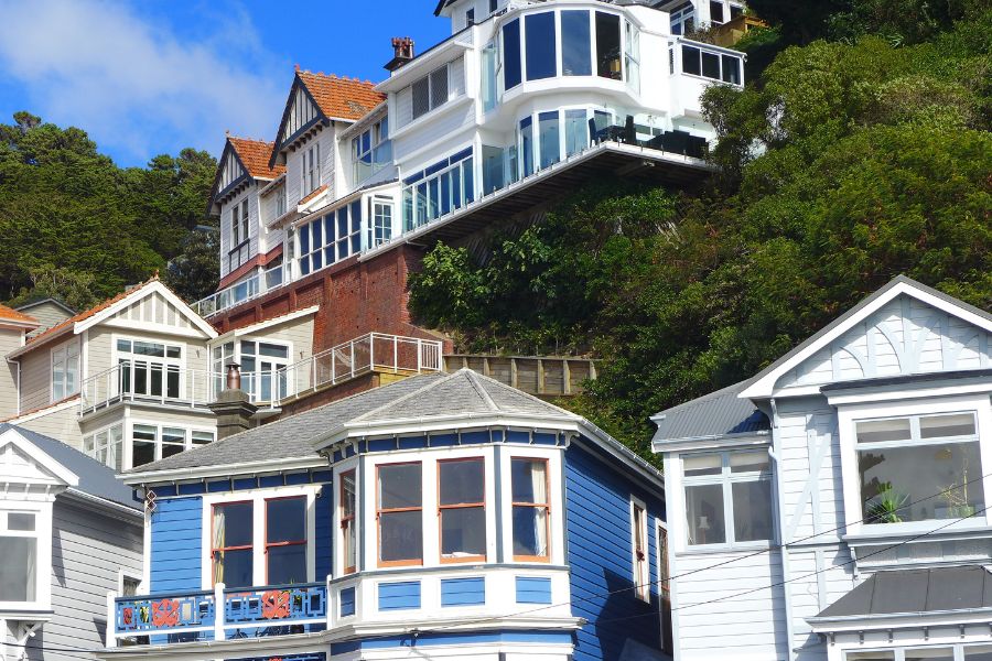 Colourful houses in Wellington